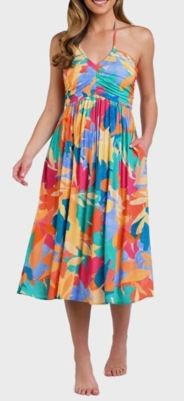 La Blanca Fantasy Resort Halter Midi Dress XL NWT